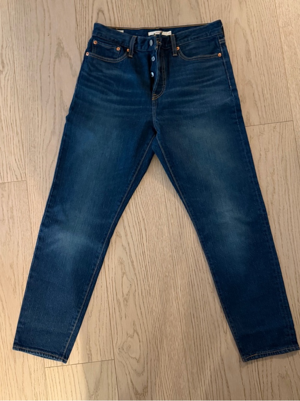 Levi's Wedgie Slim Straight Jeans in Dark Blue